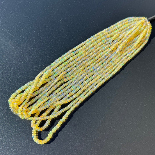 Ethiopian Opal Polished Rondelle Gemstone Beads