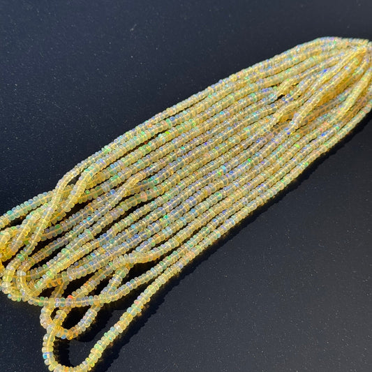 Ethiopian Opal Polished Rondelle Gemstone Beads