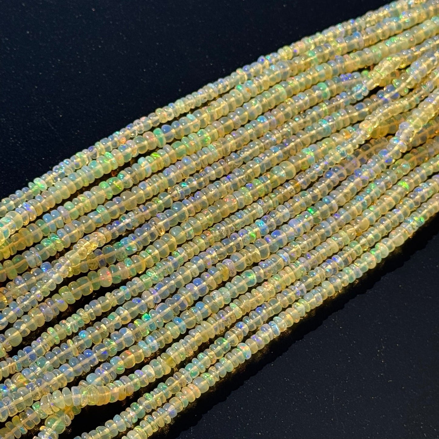Ethiopian Opal Polished Rondelle Gemstone Beads
