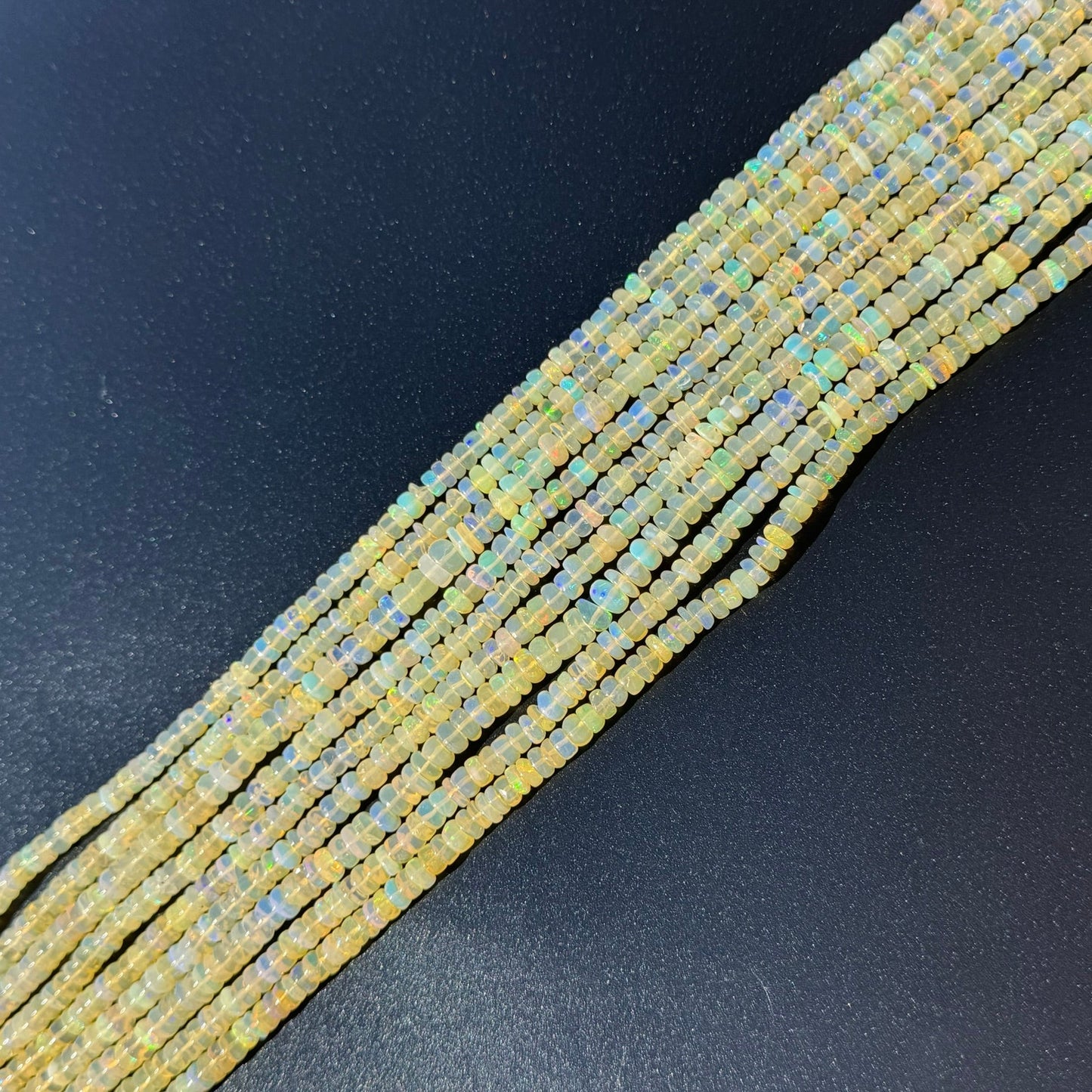 Ethiopian Opal Polished Rondelle Gemstone Beads