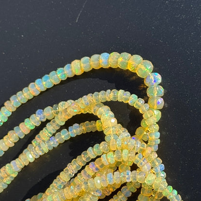Ethiopian Opal Faceted Rondelle Gemstone Beads