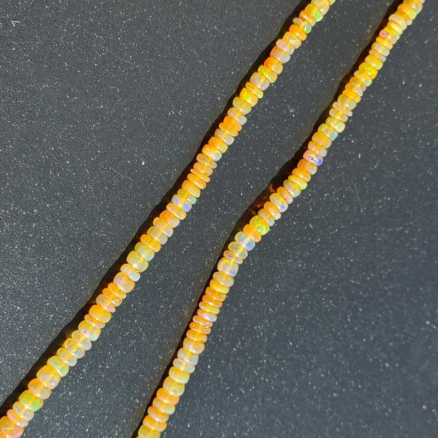 Ethiopian Opal Polished Rondelle Gemstone Beads