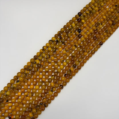 Amber Polished Round Gemstone Beads - (AA Quality)