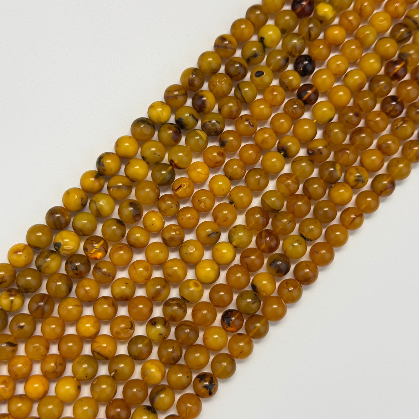 Amber Polished Round Beads (AA Quality)