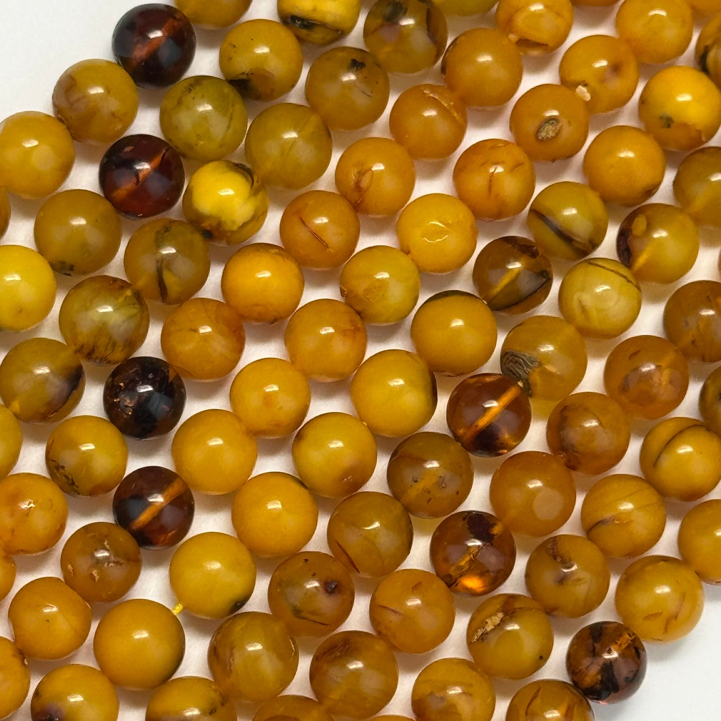 Amber Polished Round Beads (AA Quality)