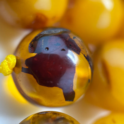 Amber Polished Round Gemstone Beads - (AA Quality)