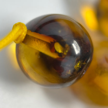 Amber Polished Round Gemstone Beads - (AA Quality)