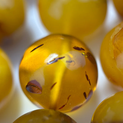 Amber Polished Round Gemstone Beads - (AA Quality)
