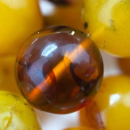 Amber Polished Round Gemstone Beads - (AA Quality)