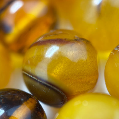 Amber Polished Round Gemstone Beads - (AA Quality)