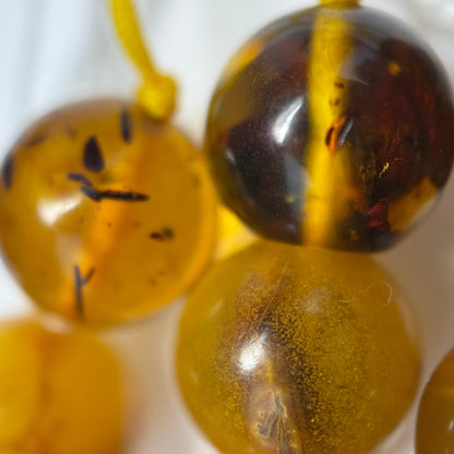 Amber Polished Round Gemstone Beads - (AA Quality)