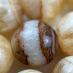 Yellow Banded Calcite Beads - Polished Round