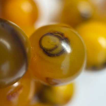 Amber Polished Round Gemstone Beads - (AA Quality)