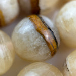 Yellow Banded Calcite Beads - Polished Round