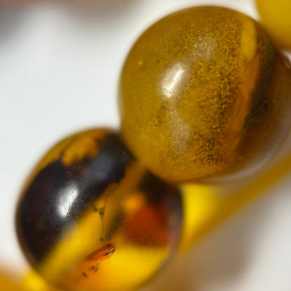 Amber Polished Round Gemstone Beads - (AA Quality)