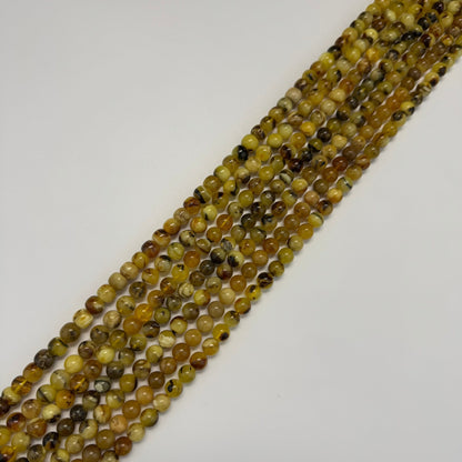 Amber Polished Round Gemstone Beads - (AA Quality)
