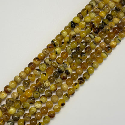 Amber Polished Round Gemstone Beads - (AA Quality)