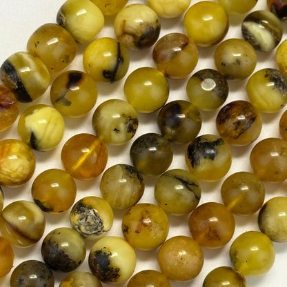 Amber Polished Round Gemstone Beads - (AA Quality)
