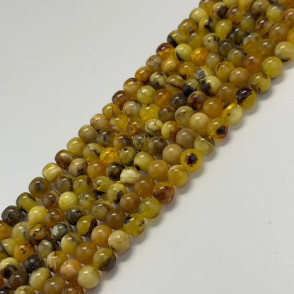 Amber Polished Round Gemstone Beads - (AA Quality)