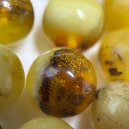 Amber Polished Round Gemstone Beads - (AA Quality)