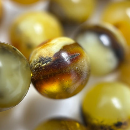 Amber Polished Round Gemstone Beads - (AA Quality)