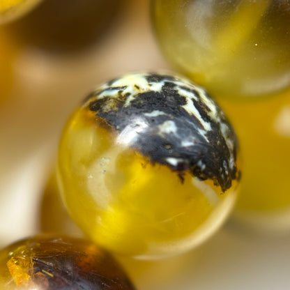 Amber Polished Round Gemstone Beads - (AA Quality)