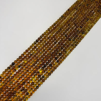 Amber Polished Round Gemstone Beads - (AAA Quality)