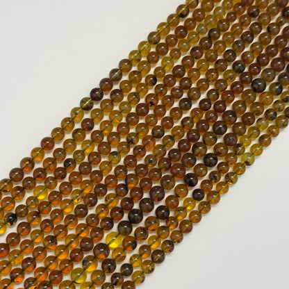 Amber Polished Round Gemstone Beads - (AAA Quality)