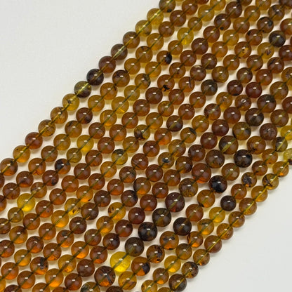 Amber Polished Round Gemstone Beads - (AAA Quality)