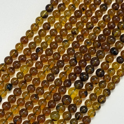 Amber Polished Round Gemstone Beads - (AAA Quality)