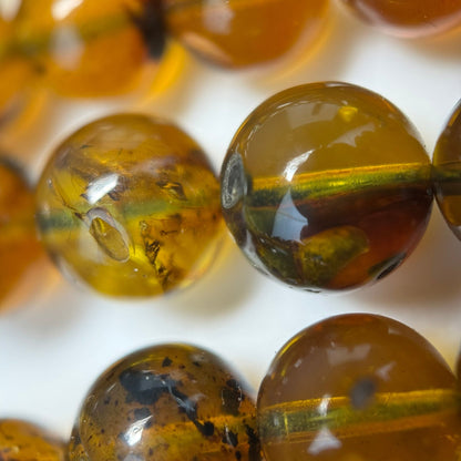 Amber Polished Round Gemstone Beads - (AAA Quality)