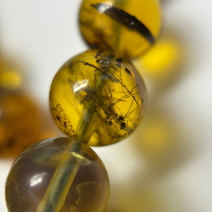 Amber Polished Round Gemstone Beads - (AAA Quality)