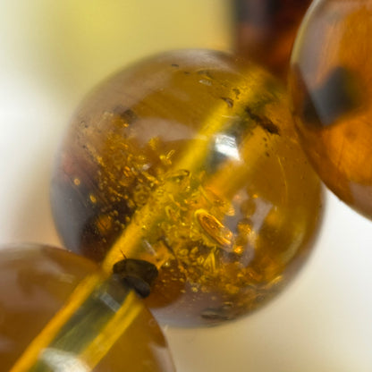 Amber Polished Round Gemstone Beads - (AAA Quality)