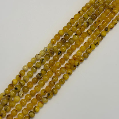 Amber Polished Round Gemstone Beads - (AA Quality)