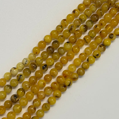 Amber Polished Round Gemstone Beads - (AA Quality)