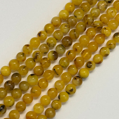 Amber Polished Round Gemstone Beads - (AA Quality)