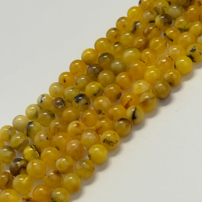Amber Polished Round Gemstone Beads - (AA Quality)