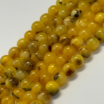 Amber Polished Round Gemstone Beads - (AA Quality)