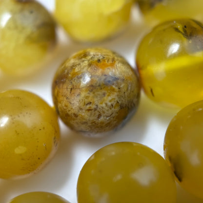 Amber Polished Round Gemstone Beads - (AA Quality)
