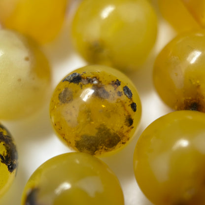 Amber Polished Round Gemstone Beads - (AA Quality)
