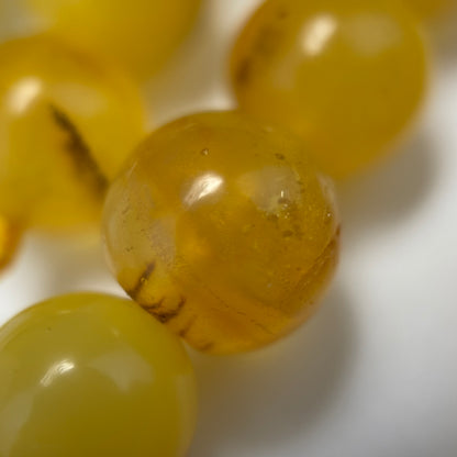 Amber Polished Round Gemstone Beads - (AA Quality)