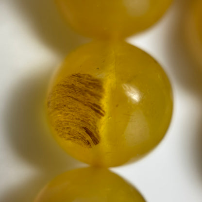 Amber Polished Round Gemstone Beads - (AA Quality)