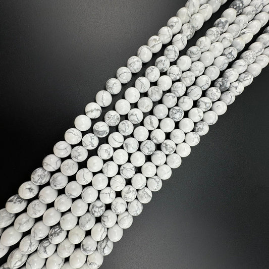 Howlite Beads White Polished Round (AA Quality)