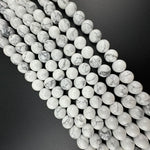 White Howlite Beads -  Polished Round