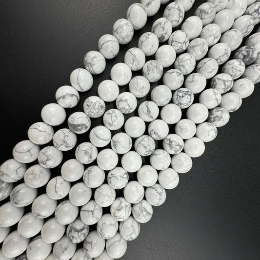 Howlite Beads White Polished Round (AA Quality)