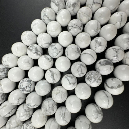 Howlite Beads White Polished Round (AA Quality)