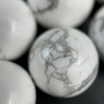 White Howlite Beads -  Polished Round