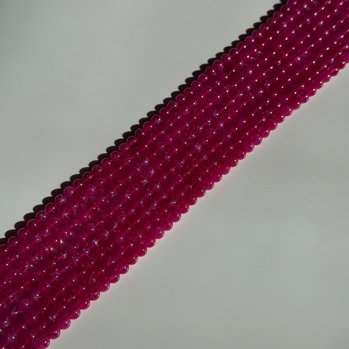 Synthetic Star Ruby Polished Round Gemstone Beads - (AAAA Quality)