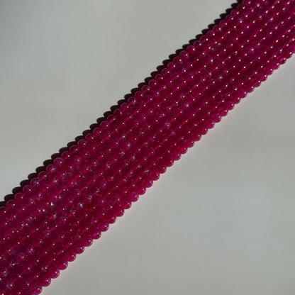 Synthetic Star Ruby Polished Round Gemstone Beads - (AAAA Quality)