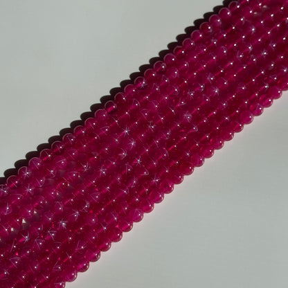 Synthetic Star Ruby Polished Round Gemstone Beads - (AAAA Quality)